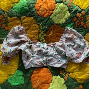 NWT Forever 21 puff sleeve Crop Top